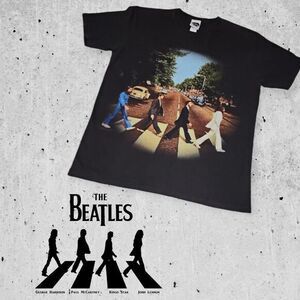 Y2K The Beatles Men's Abbey Road Music Band Tee Black M
